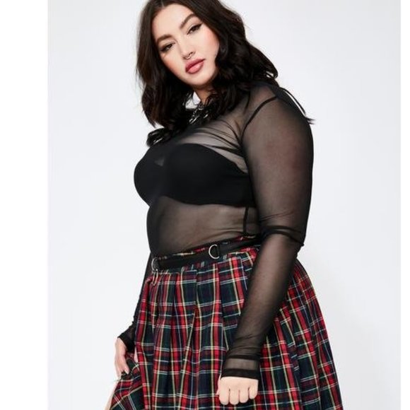 Dolls Kill Tops - Current Mood 'Gotta Kiss It Goodbye' mesh top